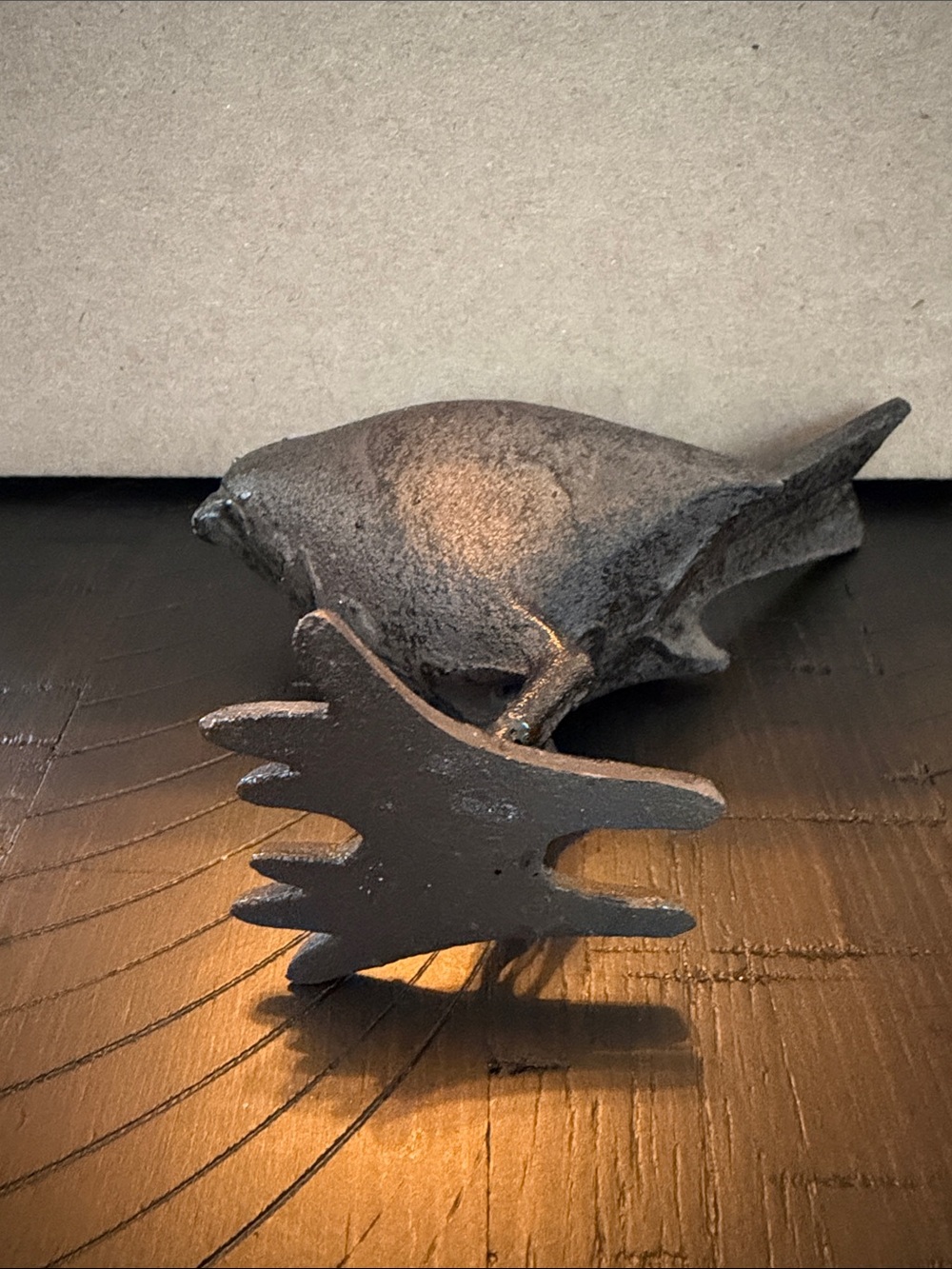 Cast Iron Bird Votive Candle Holderin Rustic Black/Bronze - Picture 4 of 6
